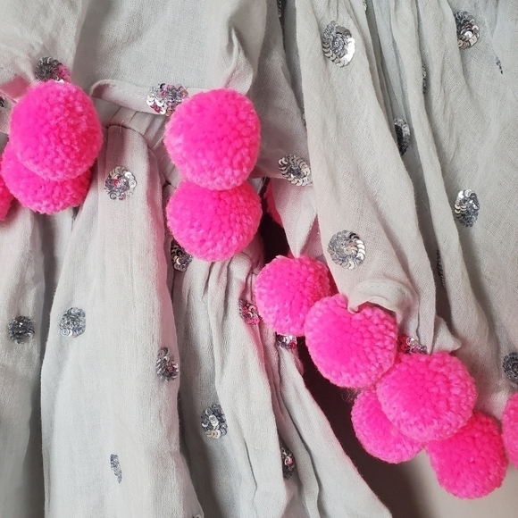 Anthropologie Sundress Sofia Pom Pom Dopamine Colorful Whimsical Sequin Romper - Picture 8 of 12